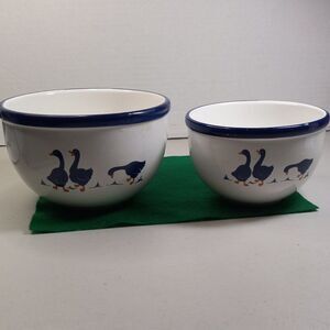 Vintage Rosenthal Netter Cobalt Blue Art Pottery Kitchen Ceramic Nesting Bowls